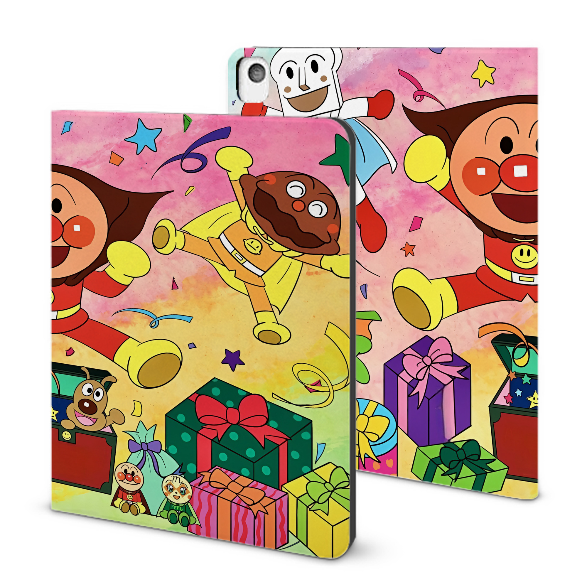 （画像用） アンパンマン Anpanman IPadケース ペンホルダー付き ブックスタイルデザイン